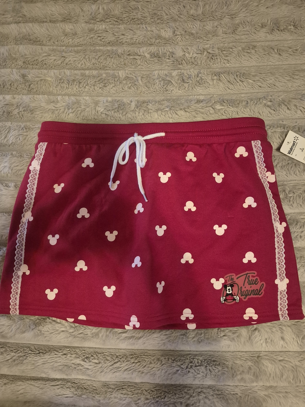 Disney Mickey Mouse Red & White Lace Trim Skort Small